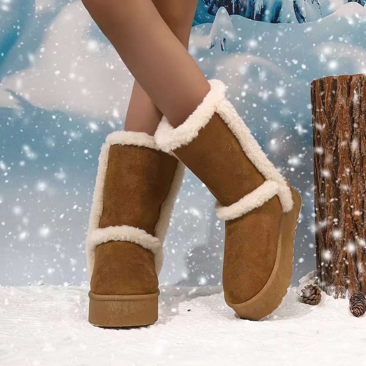 Added Fleece Women's Winter Thick And Warm Snow Boots