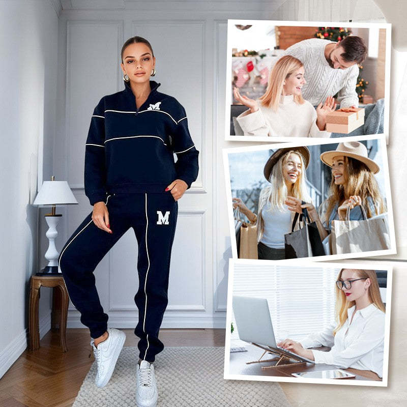 2 Piece womens Outfits Lounge Hoodless Pullover Sweatshirt Sweatsuit Sets Sweatshirt Baggy Fashion Sweatpants With Pockets