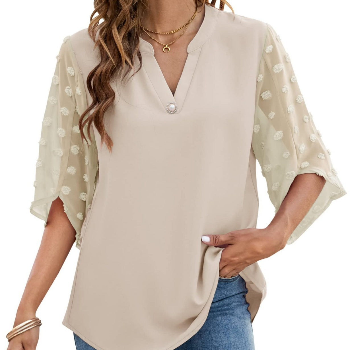 Casual Loose V-neck Shirt Top