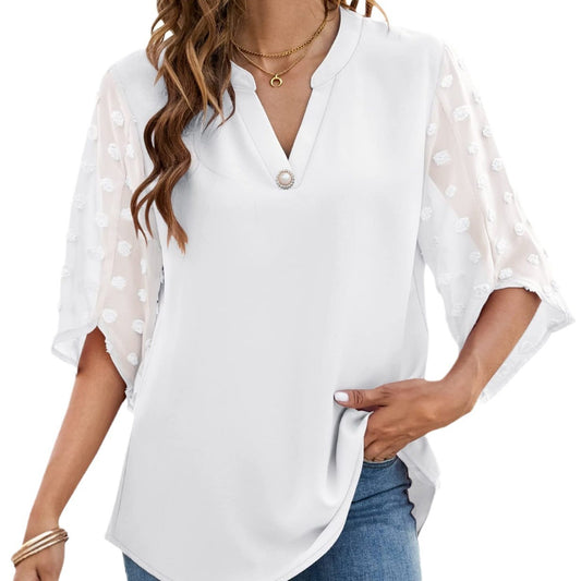 Casual Loose V-neck Shirt Top