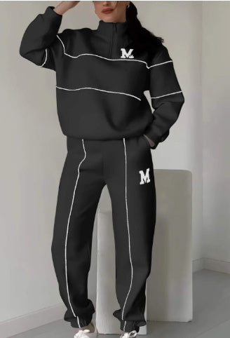 2 Piece womens Outfits Lounge Hoodless Pullover Sweatshirt Sweatsuit Sets Sweatshirt Baggy Fashion Sweatpants With Pockets