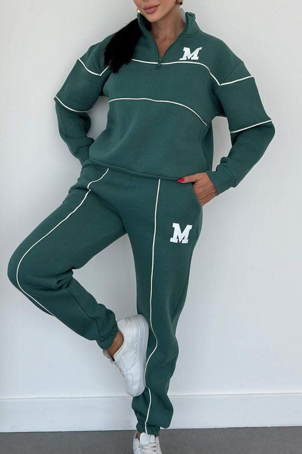 2 Piece womens Outfits Lounge Hoodless Pullover Sweatshirt Sweatsuit Sets Sweatshirt Baggy Fashion Sweatpants With Pockets