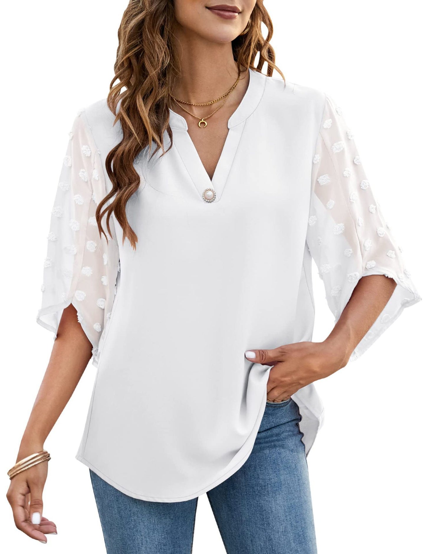 Casual Loose V-neck Shirt Top