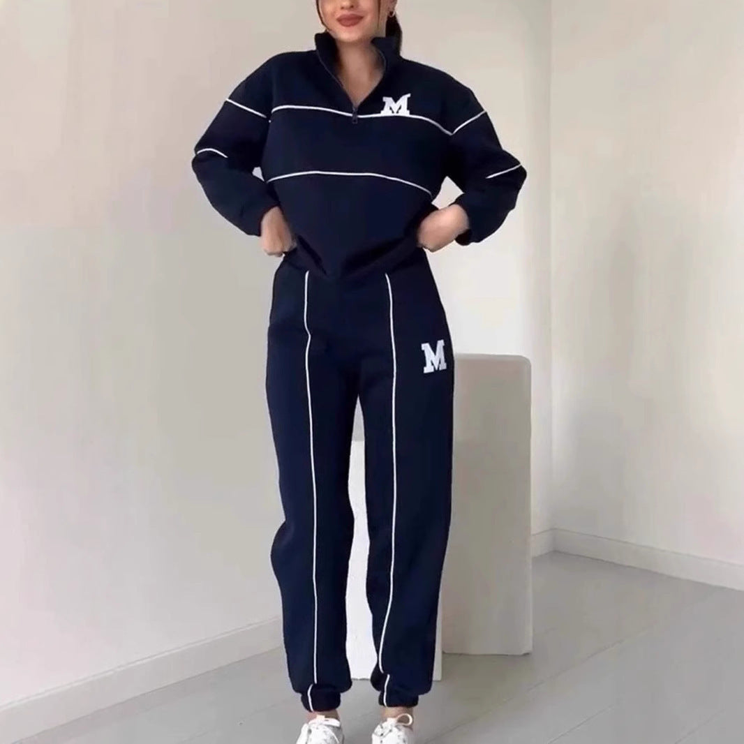 2 Piece womens Outfits Lounge Hoodless Pullover Sweatshirt Sweatsuit Sets Sweatshirt Baggy Fashion Sweatpants With Pockets