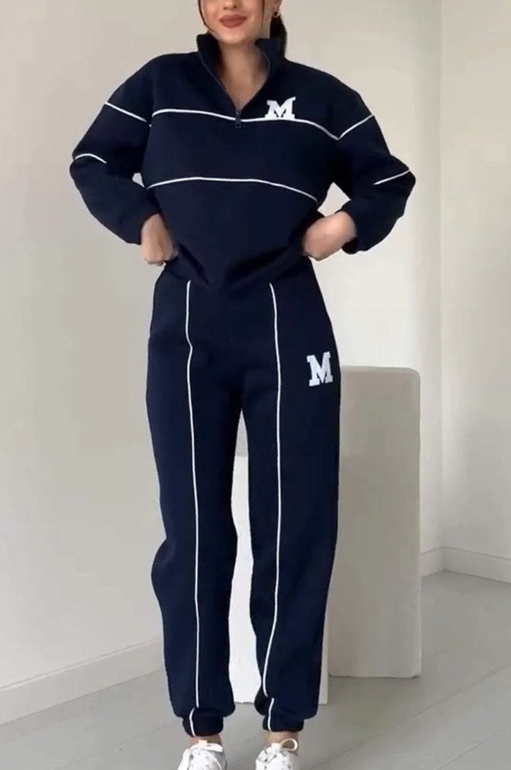 2 Piece womens Outfits Lounge Hoodless Pullover Sweatshirt Sweatsuit Sets Sweatshirt Baggy Fashion Sweatpants With Pockets