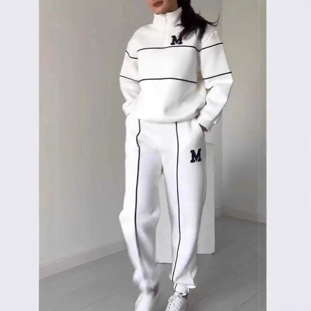 2 Piece womens Outfits Lounge Hoodless Pullover Sweatshirt Sweatsuit Sets Sweatshirt Baggy Fashion Sweatpants With Pockets