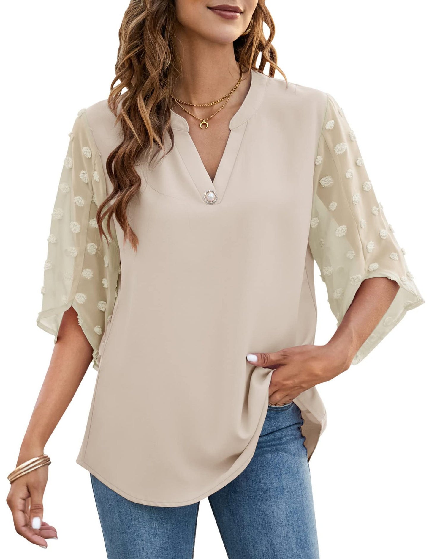 Casual Loose V-neck Shirt Top